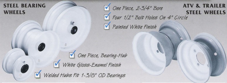 Go Kart Galaxy- Your Online Source for Go Kart Parts and Minibike Parts- ATV & Trailer Wheels, Steel Bearing Wheels